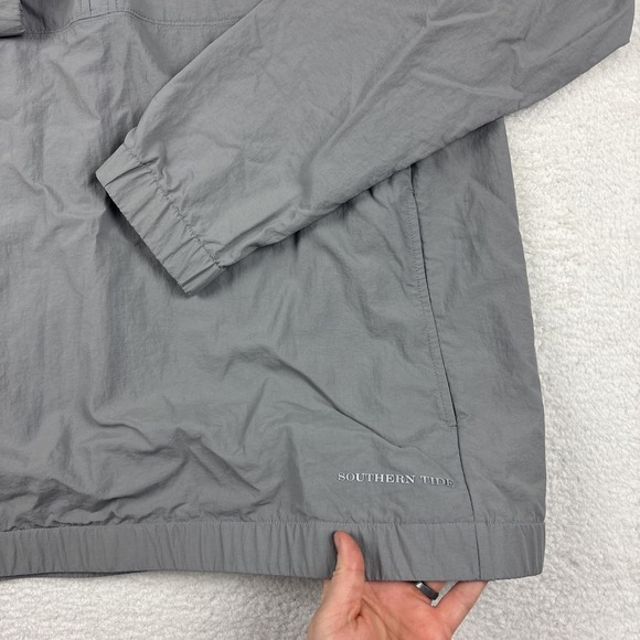 SOUTHERN TIDE Mens 'Shoreline Performance Pullover' XL Gray 1/2 Zip Nylon Jacket - Picture 7 of 11